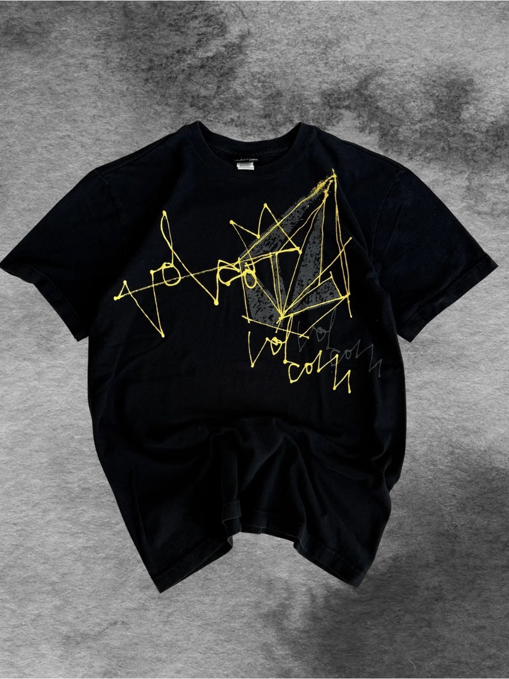 Vintage Volcom Black Crewneck Tee with Big Logo